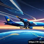Home 22 항공화물의 주요 서류와 작성법 - A meticulously crafted, vibrant illustration showcasing a glowing Air Waybill (AWB) centrally positi...