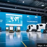 Home 20 항공화물 관련 최신 기술 동향 - A modern, spacious air cargo warehouse with autonomous robots efficiently sorting and transporting p...