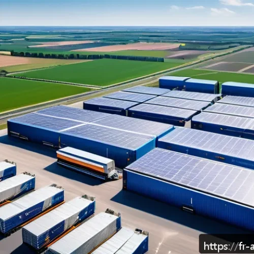 Home 17 항공화물 시장 경쟁 분석 - A high-tech aerial cargo logistics hub in France, showcasing ultramodern infrastructure with advance...